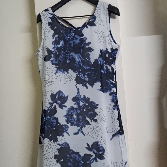 Belle Fille Creme Blue Maxi Dress